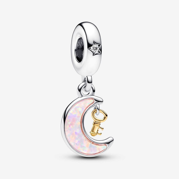 Pandora Dangles Tweekleurige Sleutel en Maan 762985C01