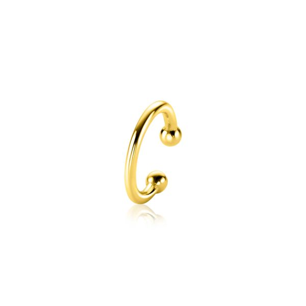 ZINZI Ear Cuff  Zilver 14K Geelverguld Glad ZIO-CUFF1G