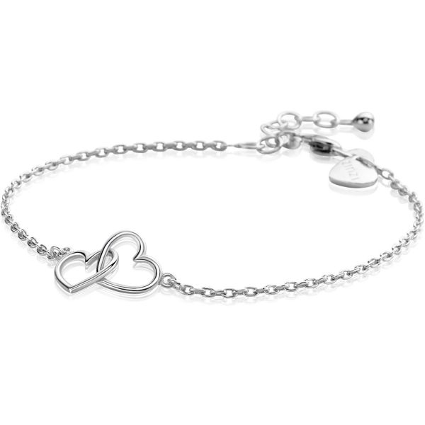 ZINZI Armband Zilver Verbonden Hartjes ZIA2513