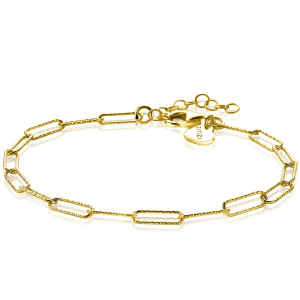 ZINZI Armband Zilver 14K Geelverguld Paperclip ZIA1992G