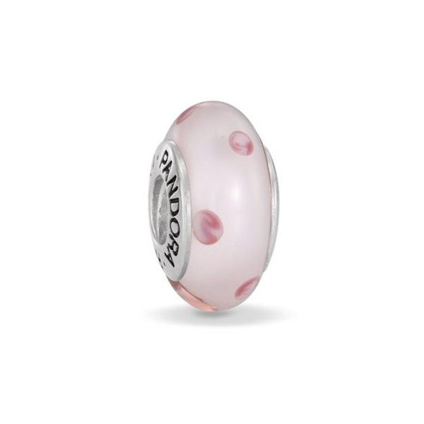 Pandora Sale Charm Murano Glas Roze Stippen 790618
