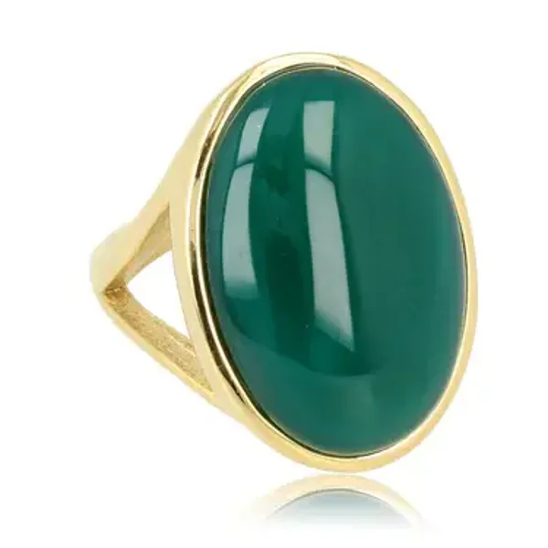 My Bendel Ring Ovaal Groene Agaat VI1095
