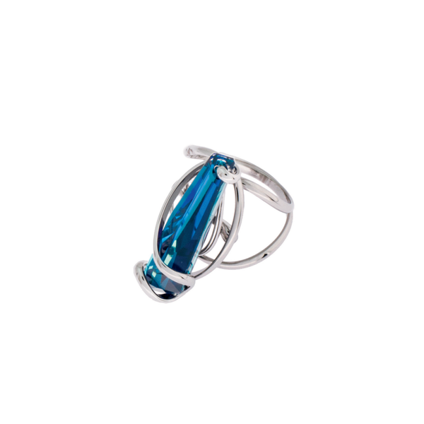 Andrea Marazzini Ring met Bermuda Blue Swarovski RHSSTBBRDW