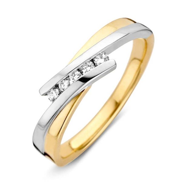 Excellent Ring bicolor briljant 0.10 crt. RG413671