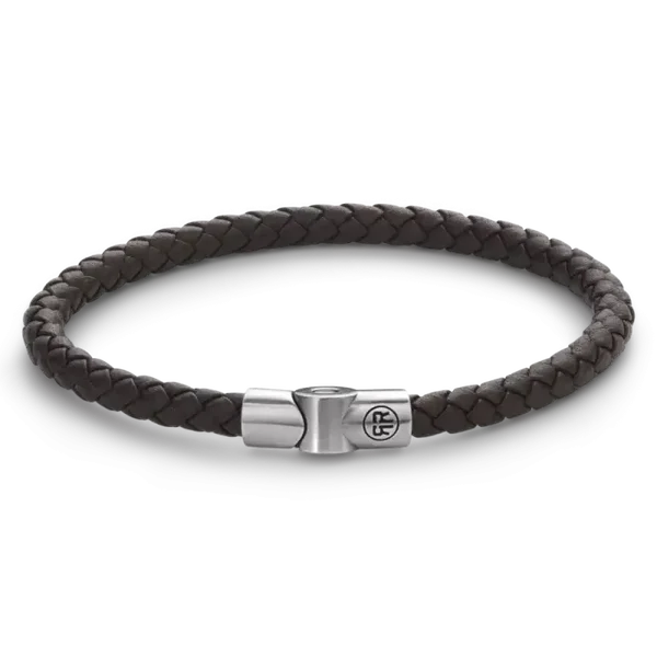 Rebel & Rose Armband Full Metal Single Round Black RR-M0040