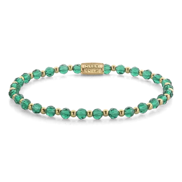 Rebel & Rose Armband Mix Green Morning Glam 4mm RR-40167-G