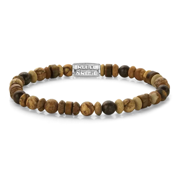 Rebel & Rose Armband Kralen Woodstock RR-60151-S