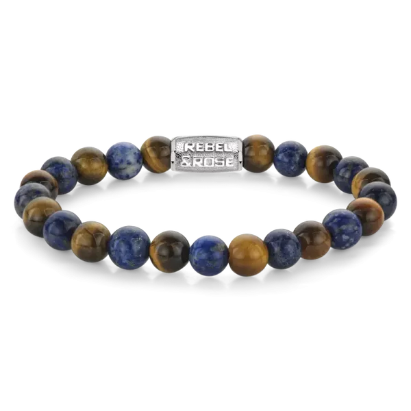 Rebel & Rose Armband Mix Tiger Lapis 8mm RR-80109-S