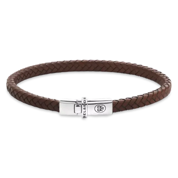 Rebel & Rose Armband Xtra Small Braided Cognac RR-L0176-S