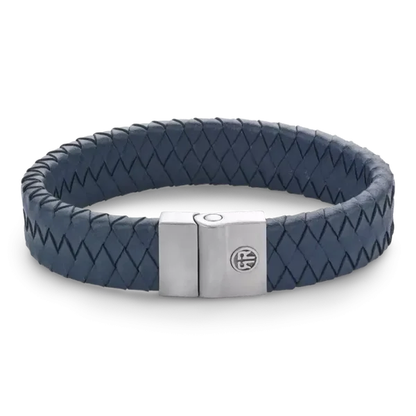 Rebel & Rose Armband Leather Blue RR-M0049-S