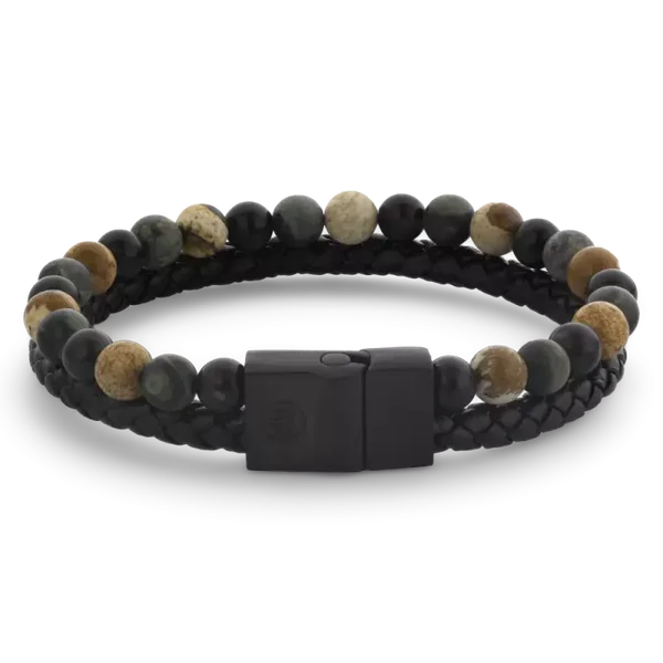 Rebel & Rose Armband Leather + Beads RR-M0059-B