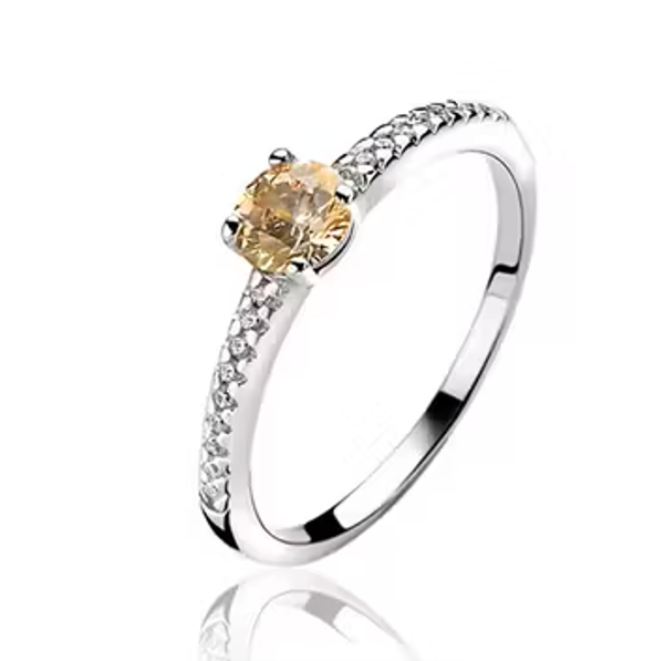 ZINZI Ring Zilver Champagne ZIR1081C