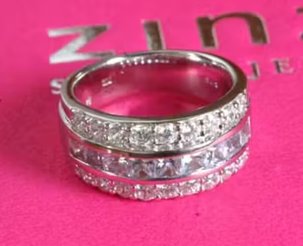 ZINZI Ring Zilver Blauw Wit Zirconia ZIR307B