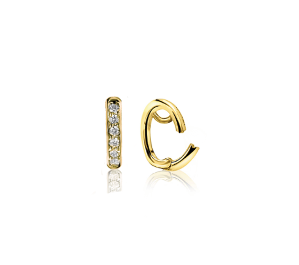 ZINZI Hanger Gold Plated Zilver met Witte Zirconia ZIH2CHG