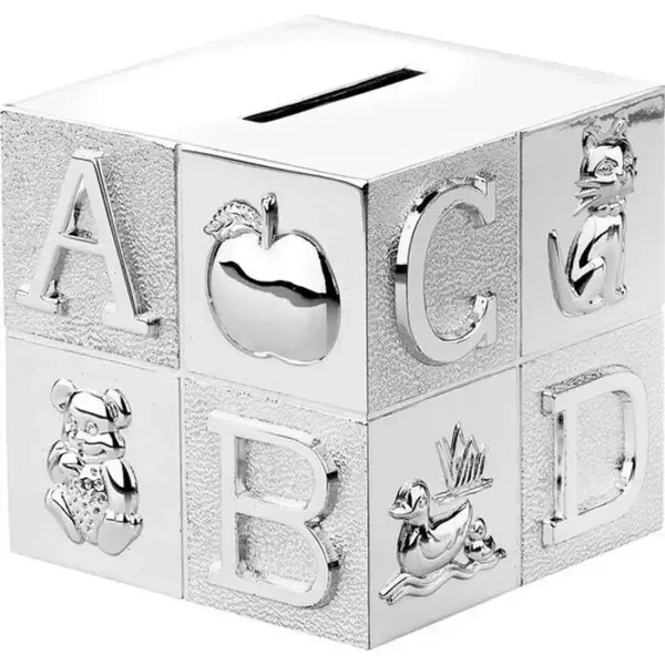 Spaarpot ABC Kubus Verzilverd WG-08438