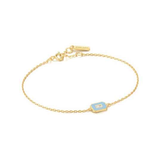 Ania Haie Armband Blue Enamel Emblem Gold AH B028-02G-B