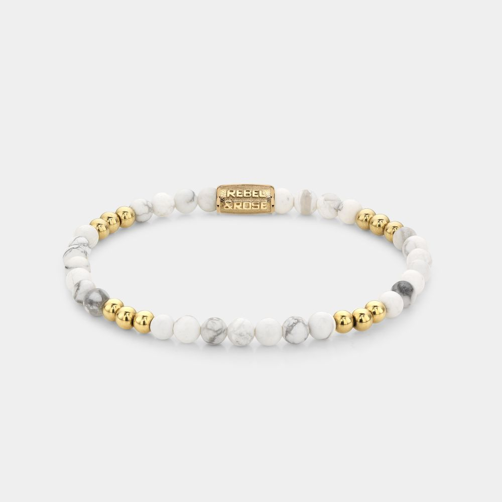Rebel & Rose Armband Gold & Virgin White 4mm RR-40110-G