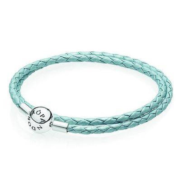 Pandora Armband Lichtblauwe dubbel leer 590734CBL