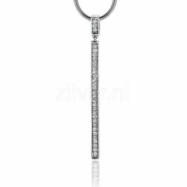 ZINZI Hanger Zilver Strak Zirkonia ZIH1186