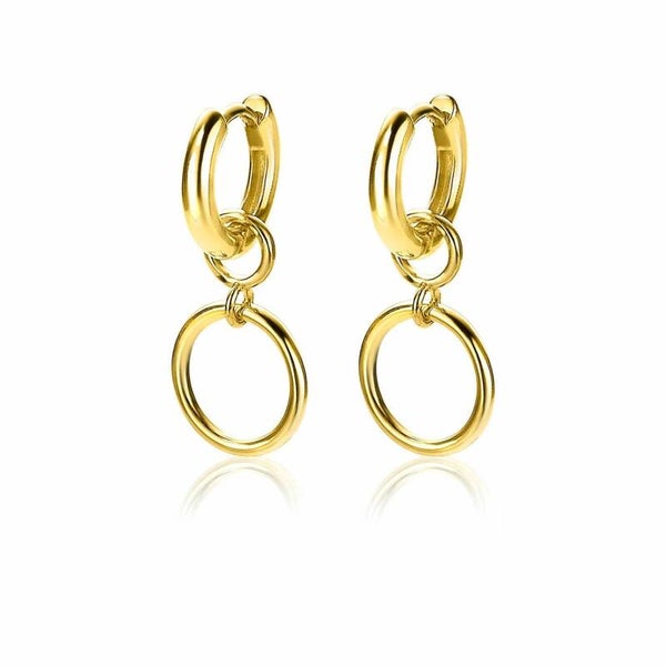 ZINZI Creoolhangers Zilver 14K Geelverguld ZICH1748G