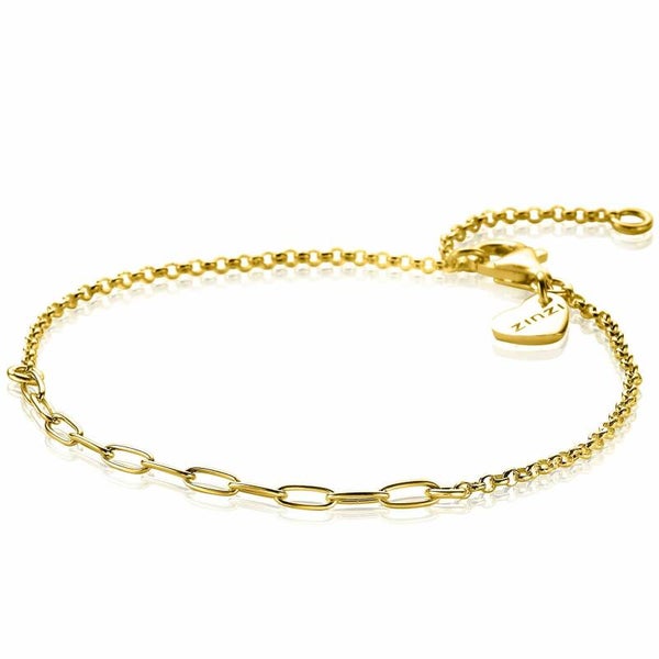 ZINZI Armband Zilver 14K Geelverguld Paperclip ZIA1989G