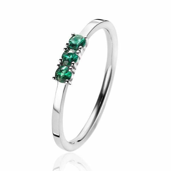 ZINZI Ring Zilver Groen ZIR2127G