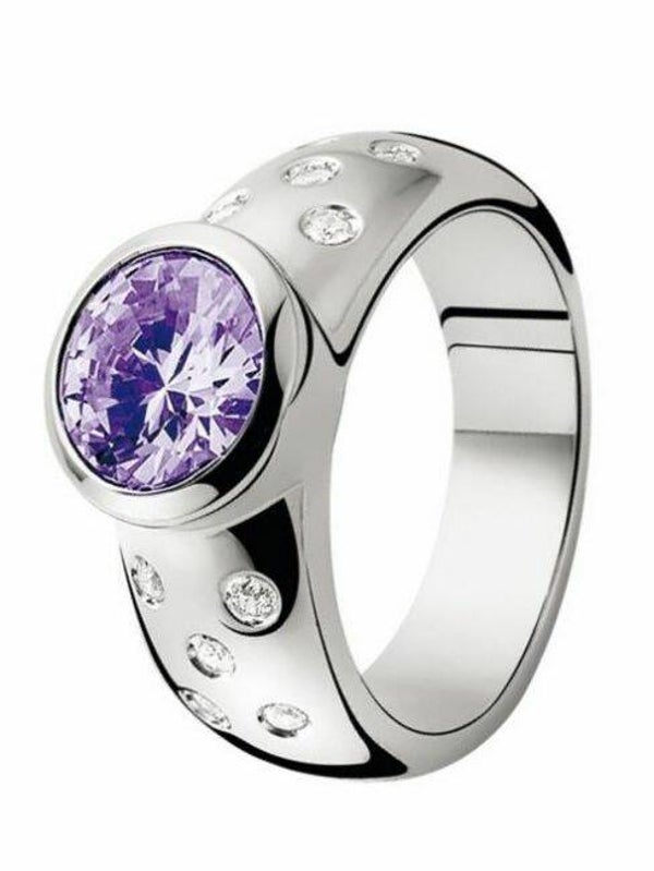 ZINZI Ring Zilver Paars ZIR575P