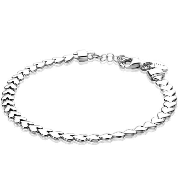 ZINZI Armband Zilver Hartjes 4,5mm breed ZIA1798