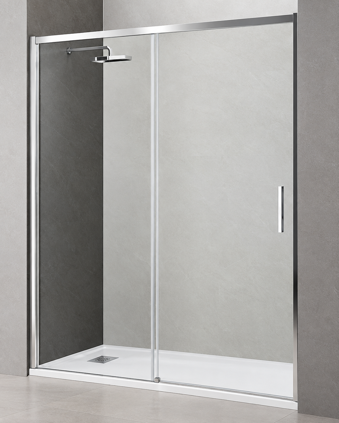 Mampara de ducha Venus 2P – 2 puertas – Vidrio transparente 6 mm – Cromo