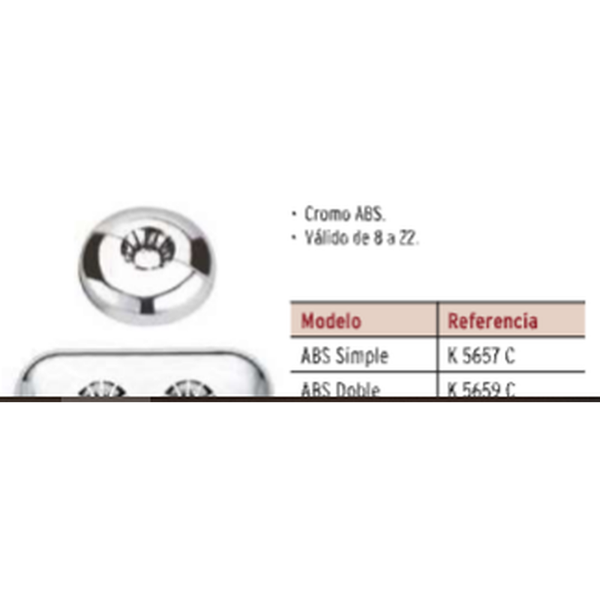 Embellecedor cubretubos universal ABS Simple cromo