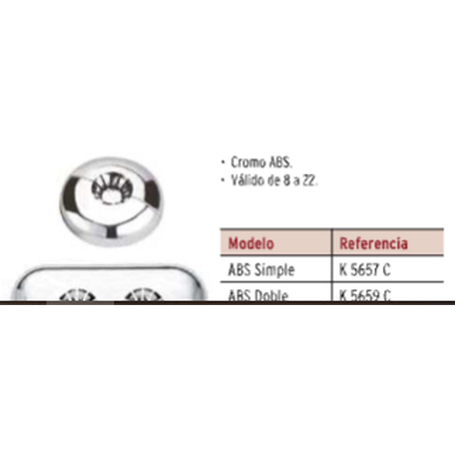 Embellecedor cubretubos universal ABS Doble cromo