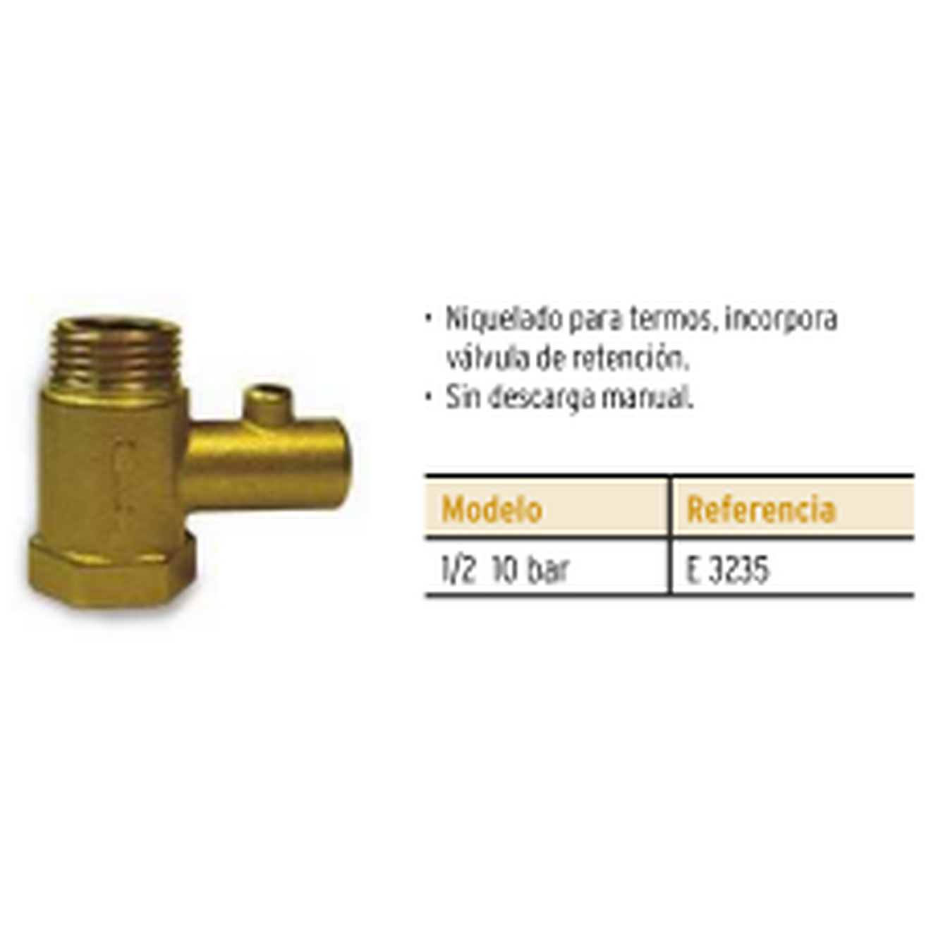 Grupo de seguridad M-M 1/2" - 10 bar