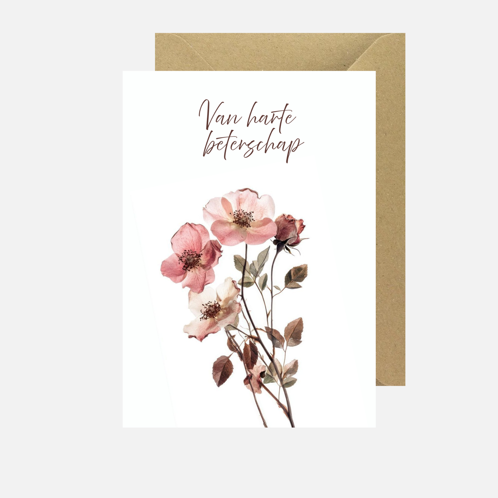 Beterschap roze droogboeket
