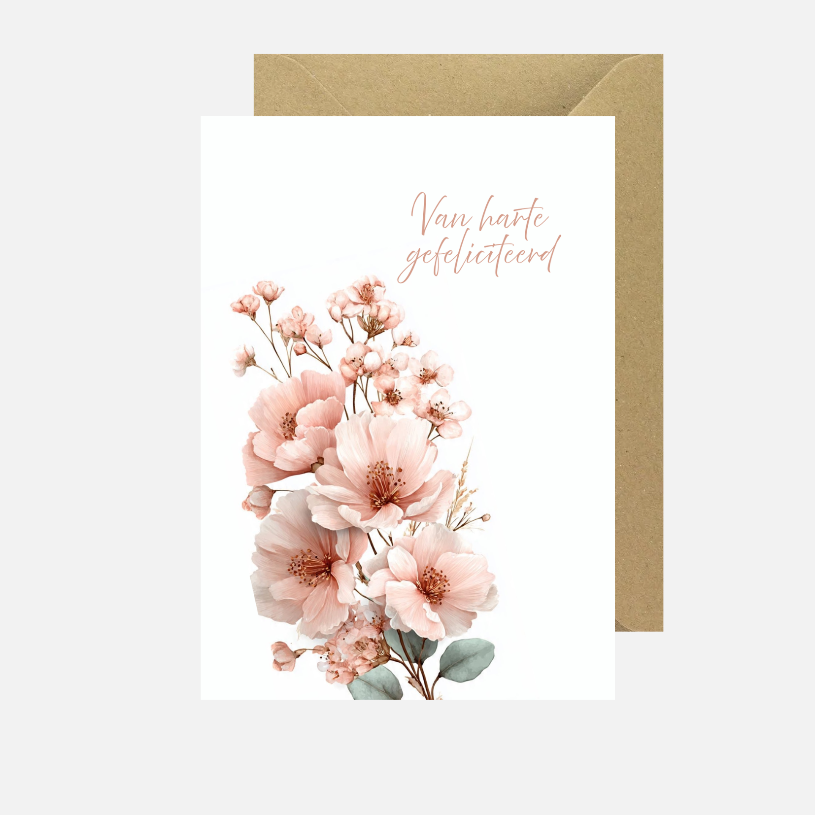 Gefeliciteerd roze tak