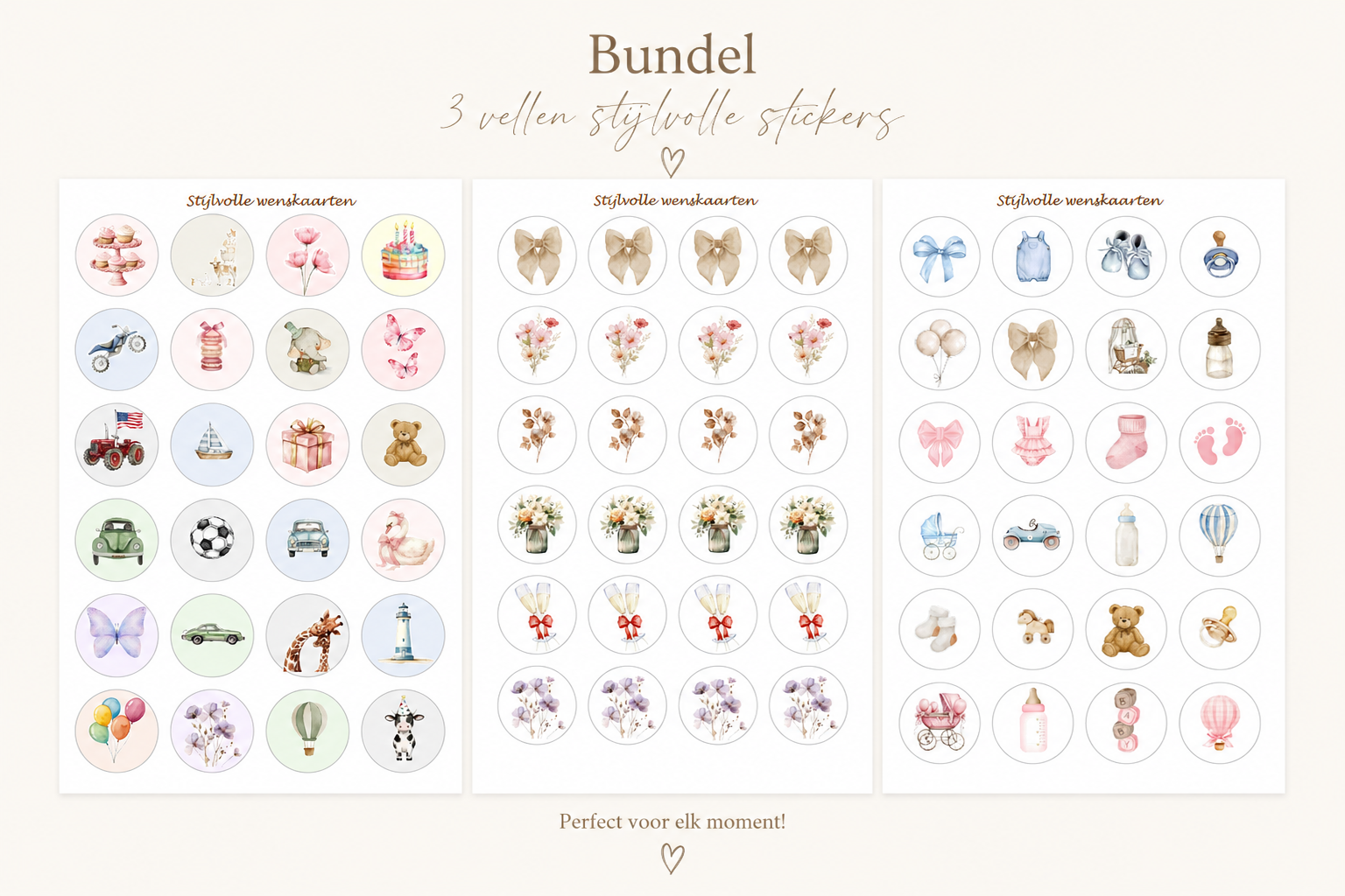 Stickervel geboorte + kind + blanco