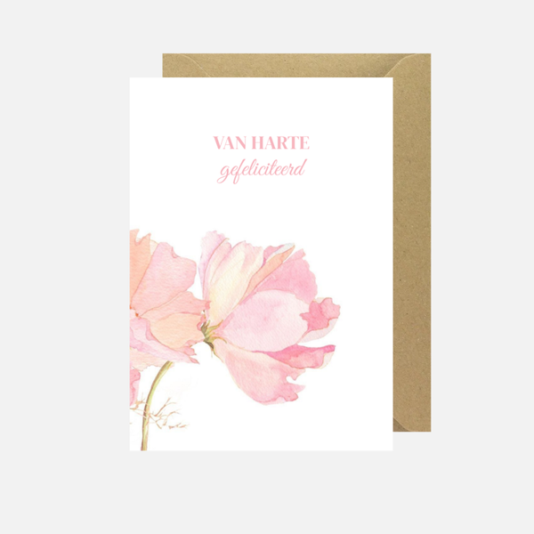 Gefeliciteerd 'zachtroze bloem'