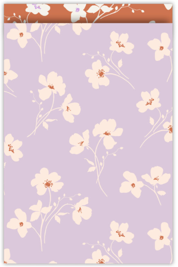 Lila bloem, 17x25, 5 stuks