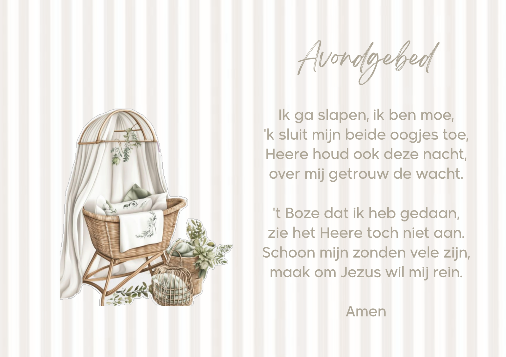 Poster A4 avondgebed streep neutraal