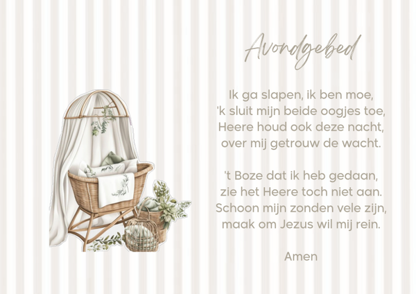 Poster A4 avondgebed streep neutraal