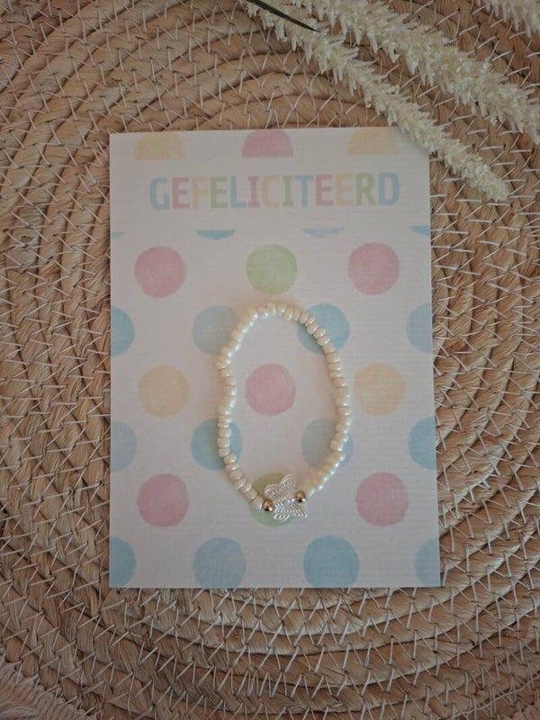 Cadeaukaart armbandje lichtgeel