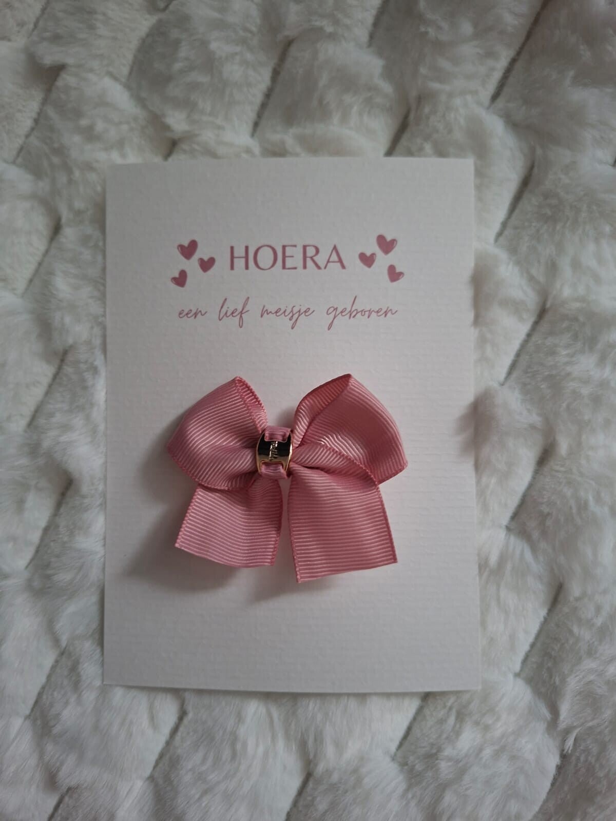 Cadeaukaart chique strik roze