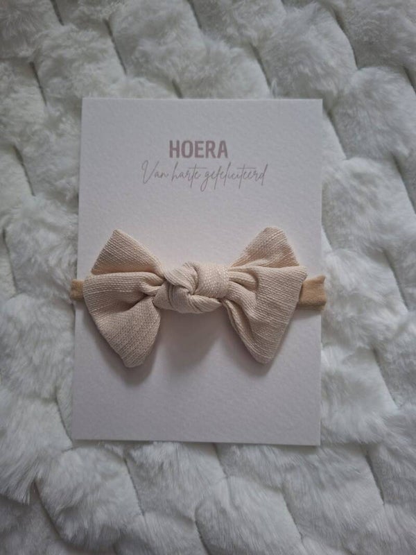 Cadeaukaart haarband beige strik