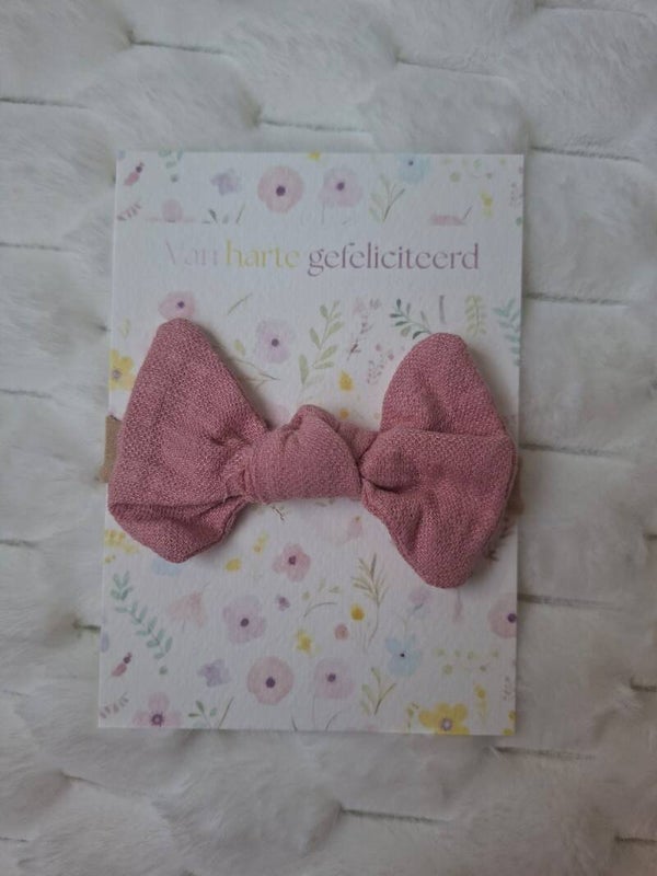 Cadeaukaart haarband luxe roze strik