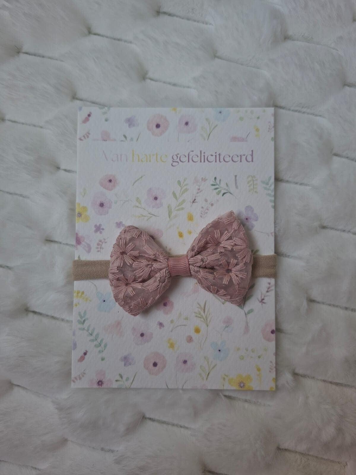 Cadeaukaart haarband bloemetjesband