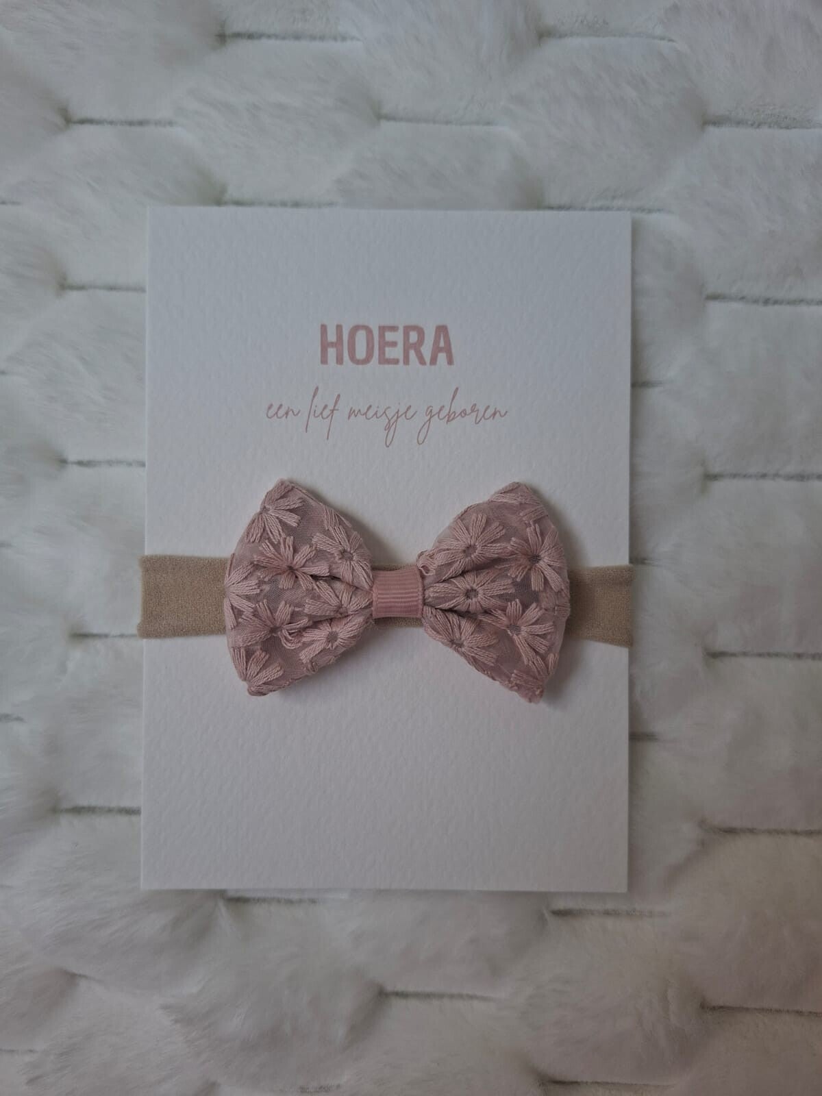 Cadeaukaart roze bloemetjeshaarband