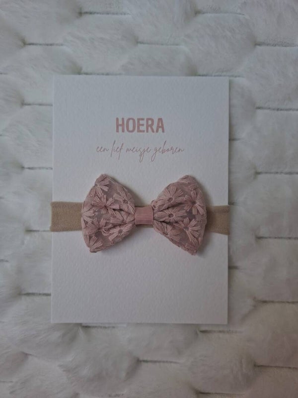Cadeaukaart roze bloemetjeshaarband