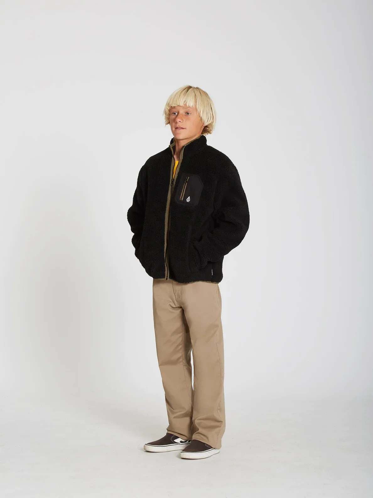 VOLCOM Muzzer Fuzzar Zip Black Youth