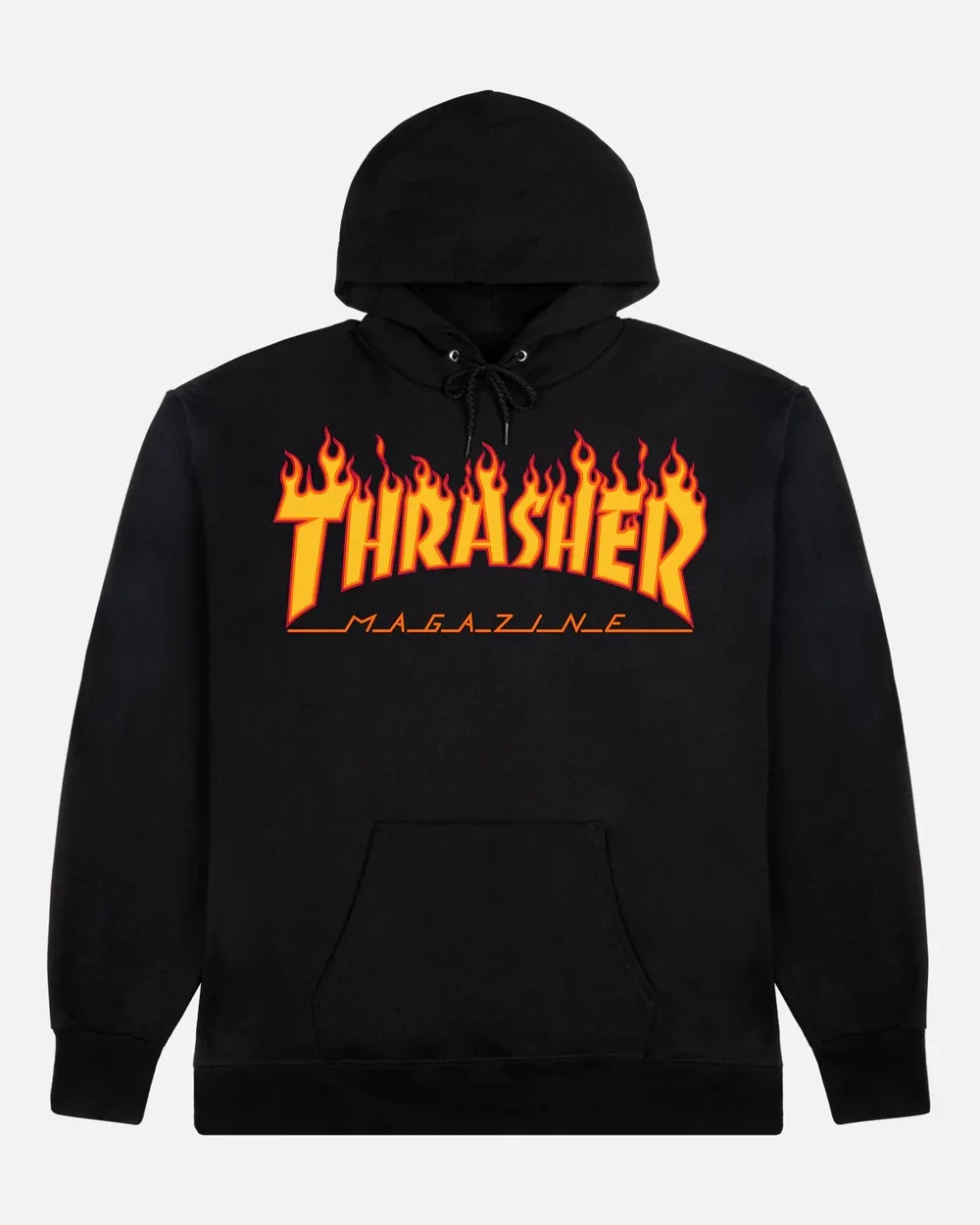 THRASHER  Flame Hooded Sweat Youth Black