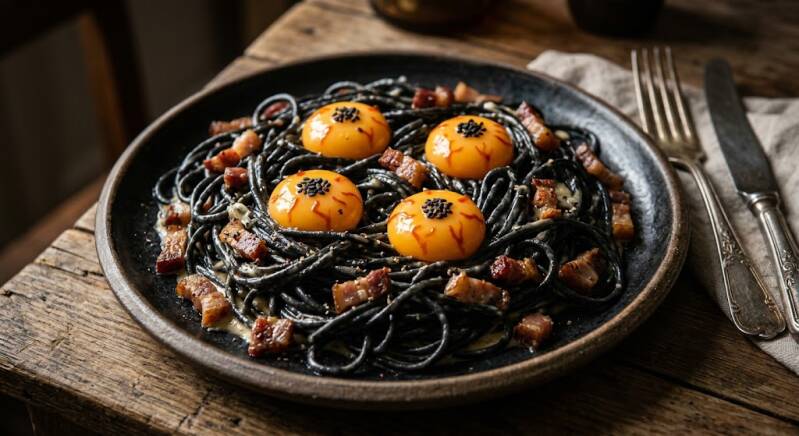 "Bleeding Eye" Spaghetti Carbonara