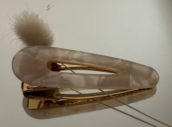 Mini duckklem marmer wit